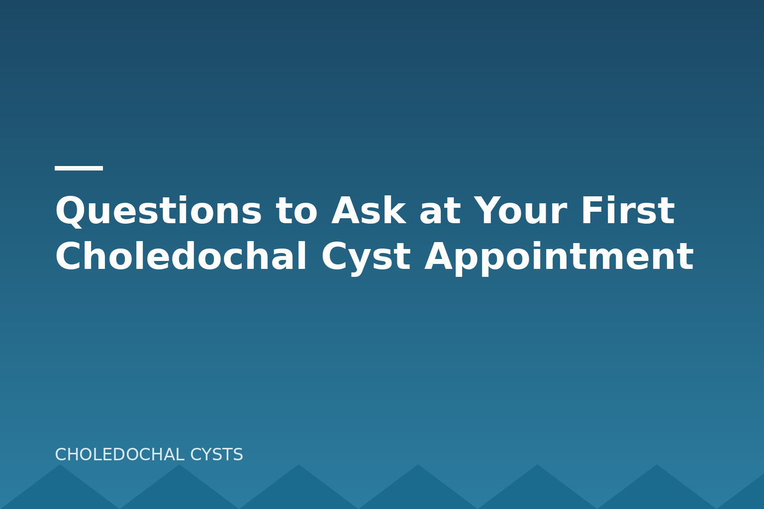 Title graphic reading 'Questions to Ask at Your First Choledochal Cyst Appointment'